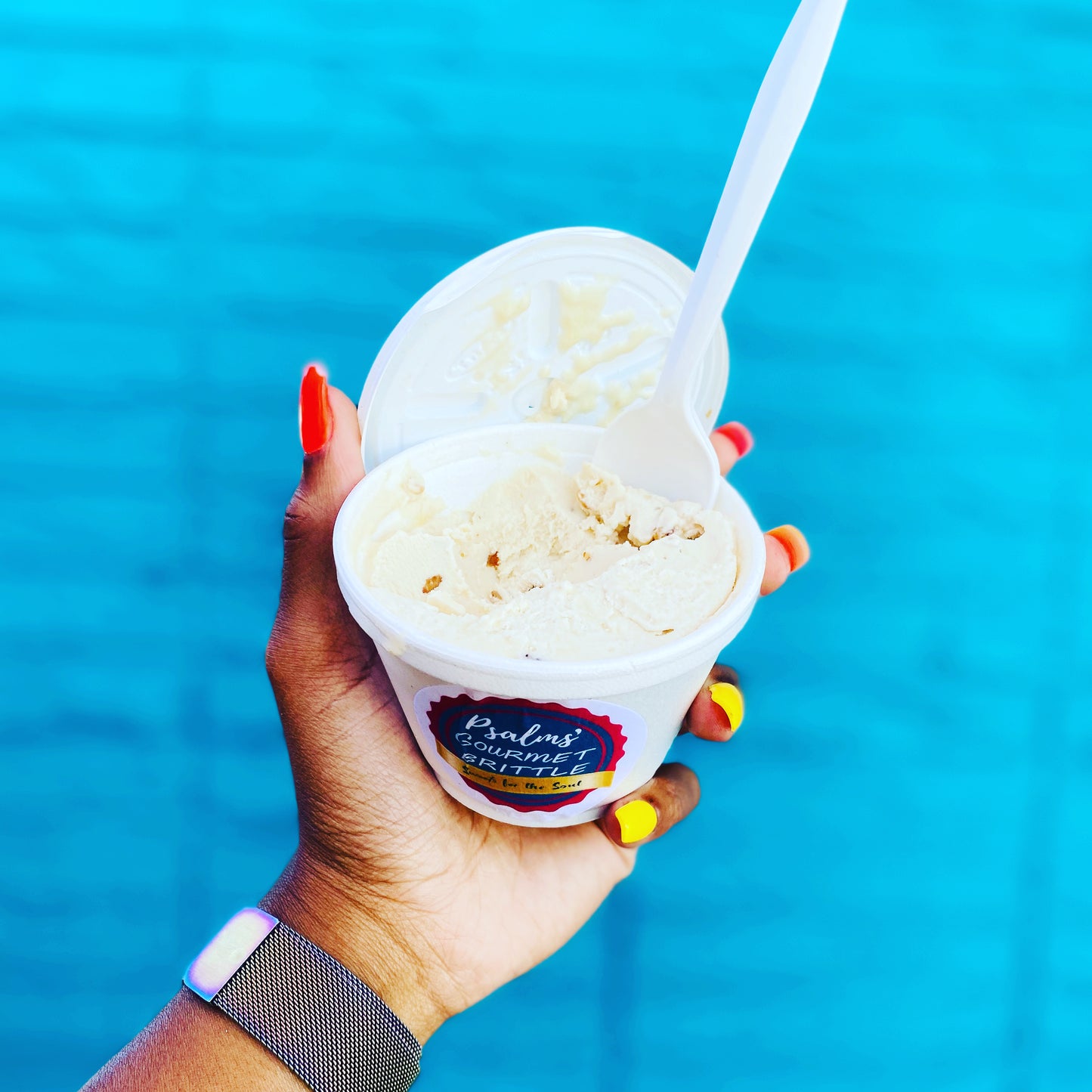 Pecan Brittle Ice Cream (Half Pint) (For Pick up and Local Delivery Only)