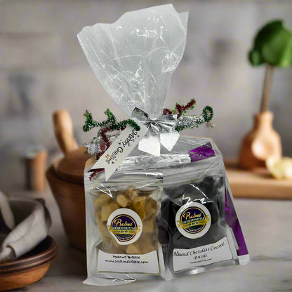 Psalms Gourmet Fabulous Five Brittle Mini Bundle showcasing five handcrafted varieties: Pecan, Peanut, Cashew, Mixed Nuts, and Hot Peanut in convenient mini sizes
