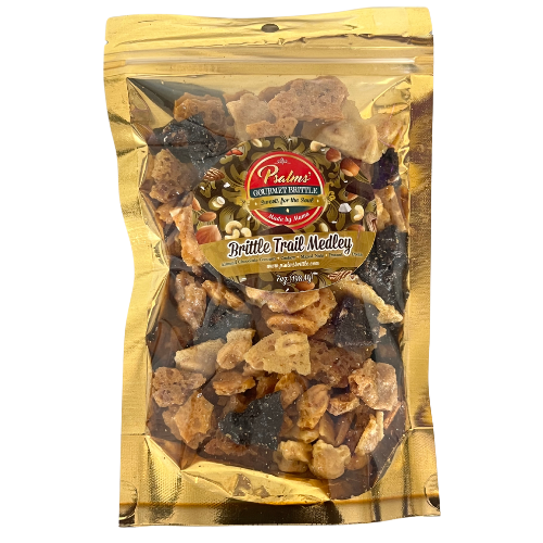 Brittle Trail Medley 7oz (Pecan, Cashew, Peanut, Almond Chocolate Coconut, & Mixed Nuts)