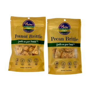 Psalms Gourmet Snack Pack Duo featuring two handcrafted brittle varieties in convenient snack-sized portions perfect for sampling and sharing