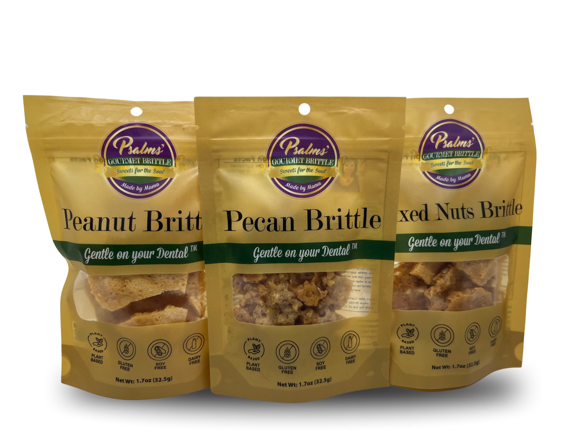 Psalms Gourmet Brittle Snack Pack Trio | Use code TRIOG25 to get
