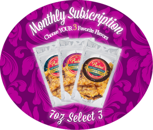 3 pack of 7oz bags containing a variety of but brittles.